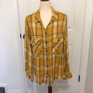 Sanctuary Long Sleeve Button-Down Plaid Shirt